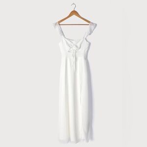 White Ruffled Maxi Dress